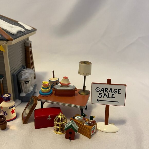 Dept 56 Snow Village – “Another Man’s Treasure” Lighted Garage w/accessories - Picture 10 of 16